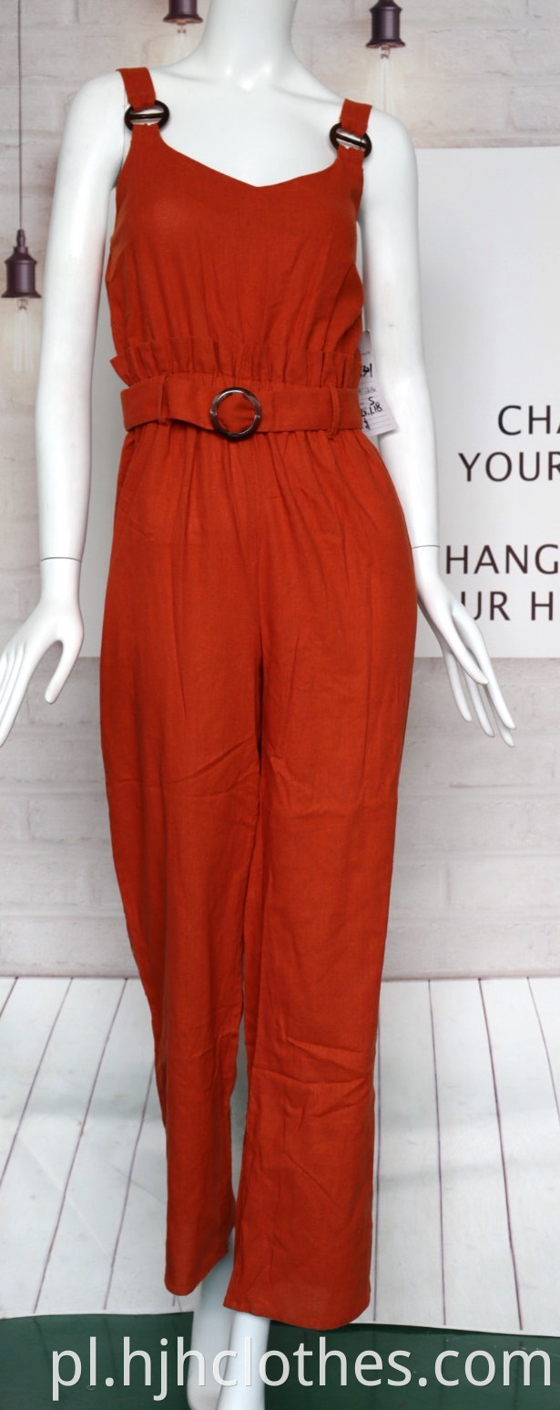 Woven Linen Jumpsuit For Ladies